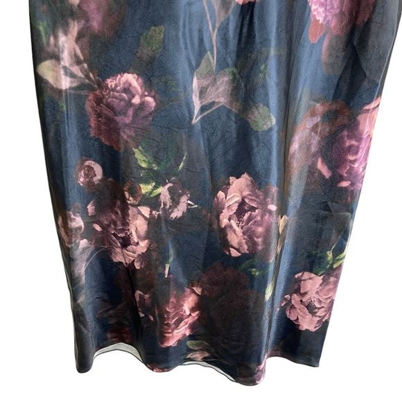 Vince Dress Night Garden Square Neck Slip Long Maxi Floral Navy Blue Size 6 - Picture 10 of 12